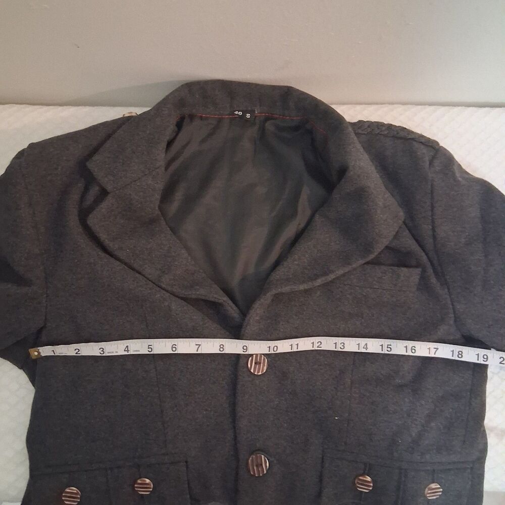 European Coat Mens S European Military Vtg Style Tailored Indie Steampunk Sz S - Picture 7 of 11